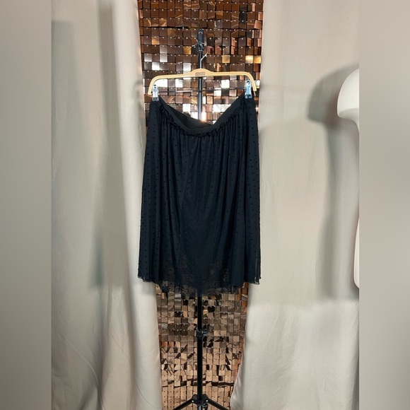 George Dresses & Skirts - George Black Sheer Polka Dot Skirt Size XL